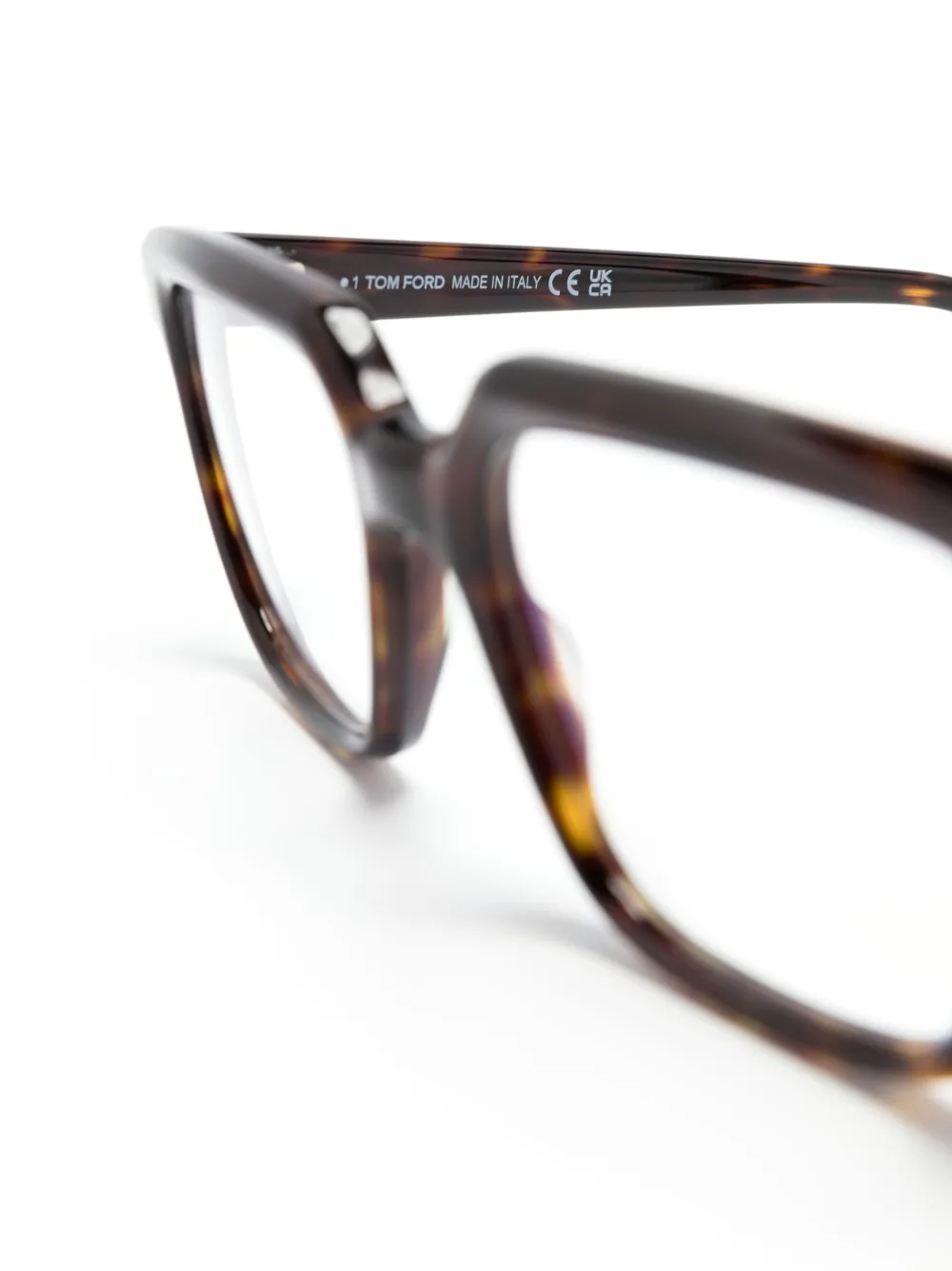 Tom Ford Tortoiseshell-effect Square-frame Glasses In Braun