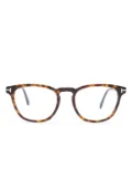 TOM FORD Eyewear tortoiseshell-effect round-frame glasses - Brown