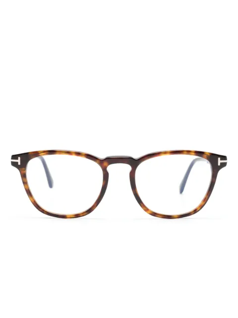 TOM FORD Eyewear lunettes de vue rondes à effet écailles de tortue