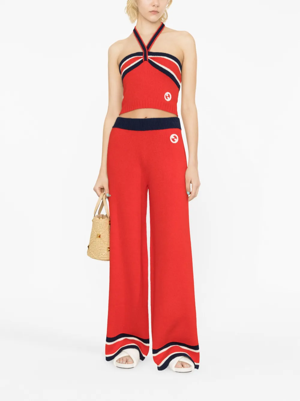 Gucci cotton halterneck top - Rood