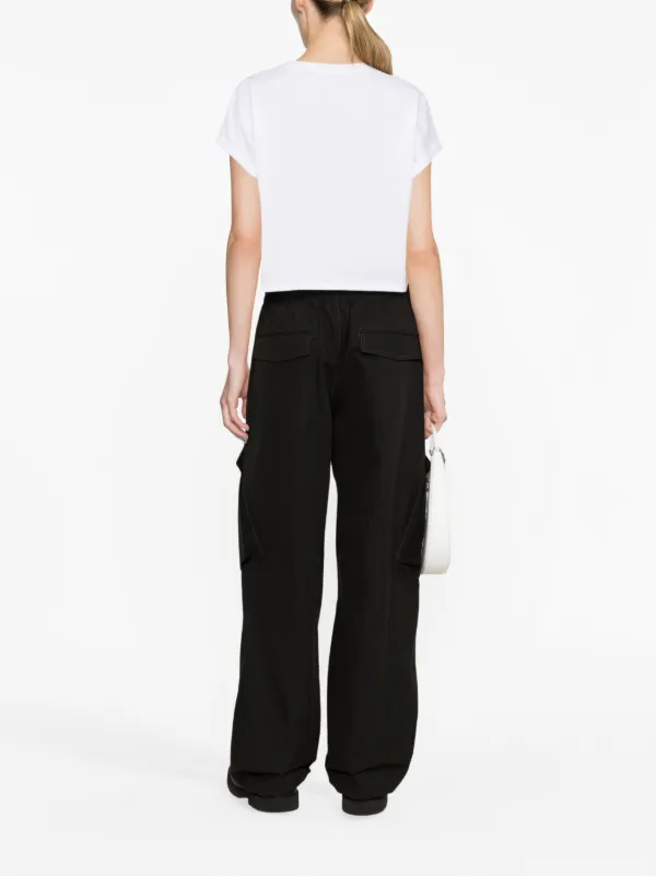 ボトムスその他 BALMAIN Women Pants BF2PR030XH66GOZ White Balmain Button-embellished Crepe Wide-leg Pants In White