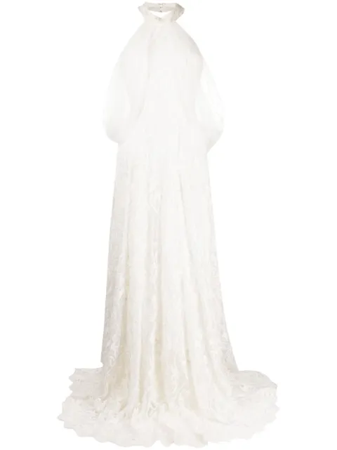 Saiid Kobeisy halter-neck tulle beaded dress