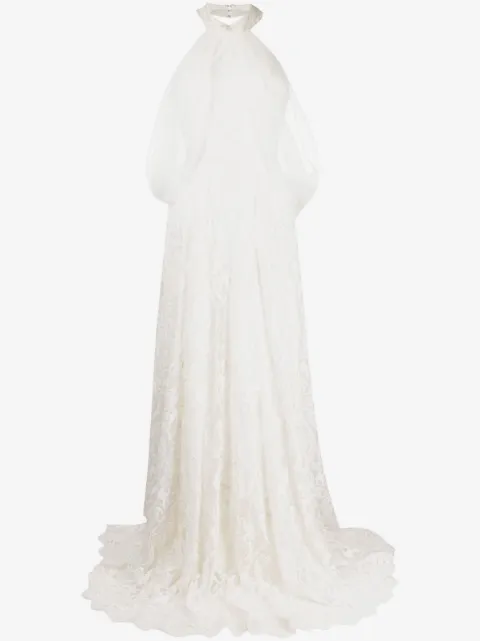 Saiid Kobeisy halter-neck tulle beaded dress