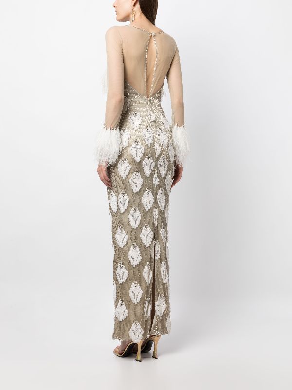 Beaded maxi outlet dress