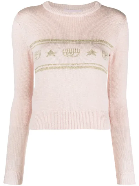 Chiara Ferragni Eyestar intarsia-knit sweater