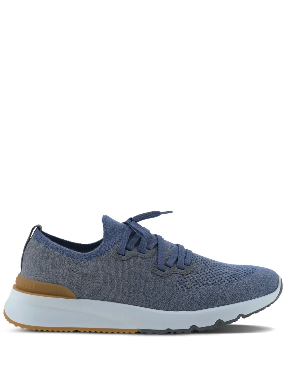 Brunello Cucinelli mesh-panel lace-up sneakers | Blue | Image 1
