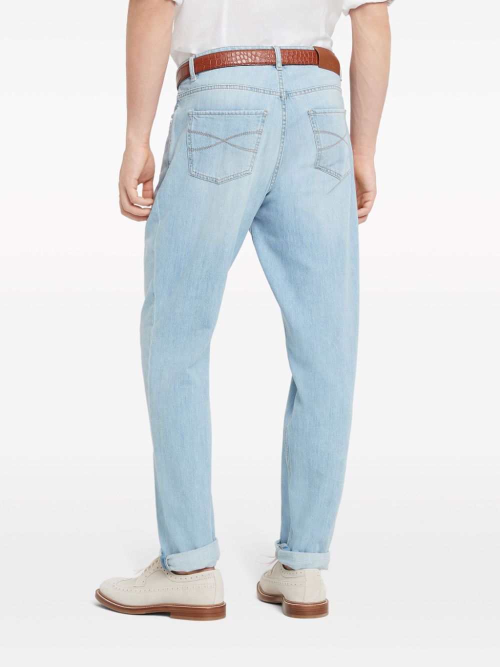 Shop Brunello Cucinelli Slim-cut Cotton Jeans In Blue