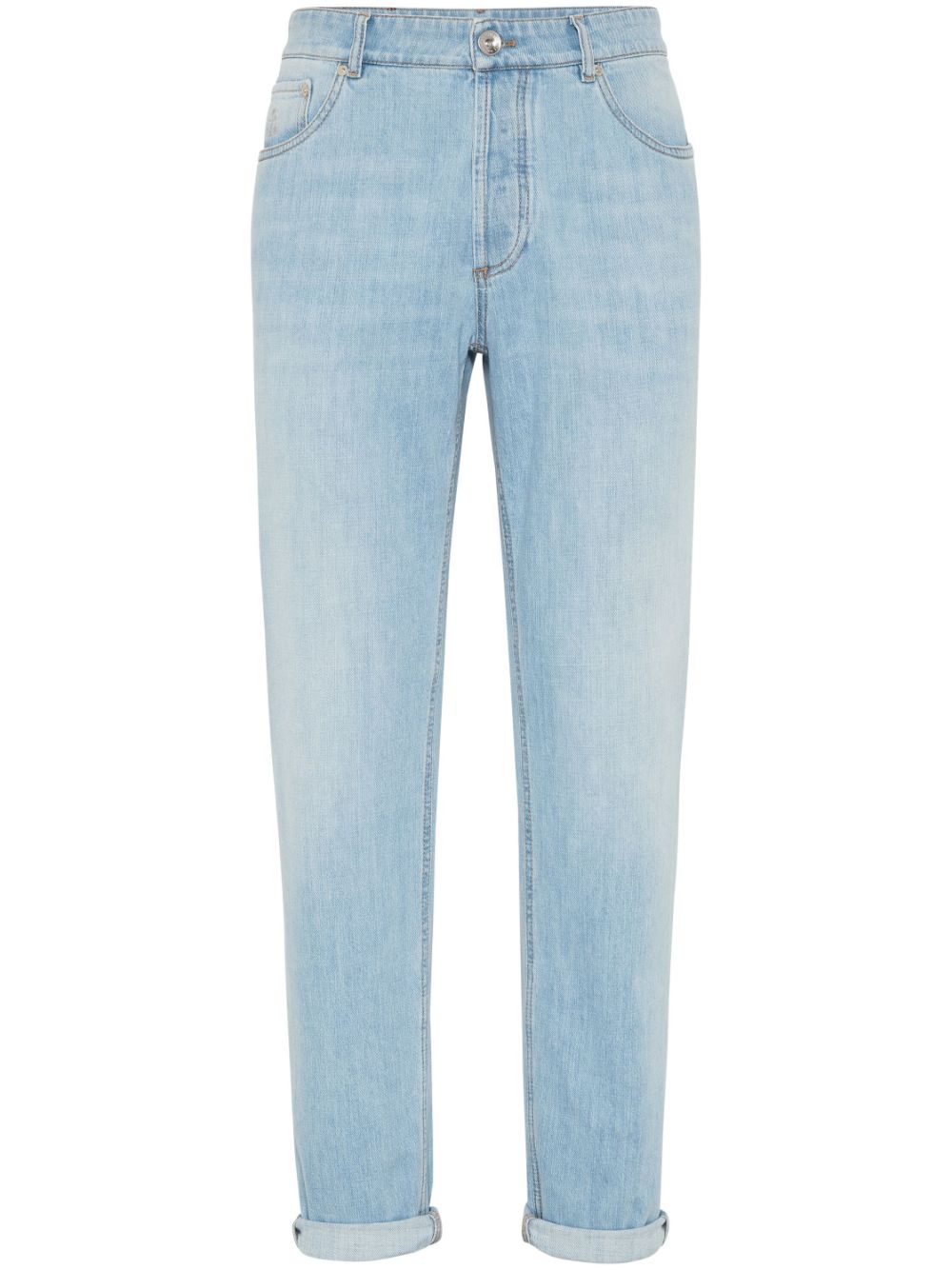 Shop Brunello Cucinelli Slim-cut Cotton Jeans In Blue