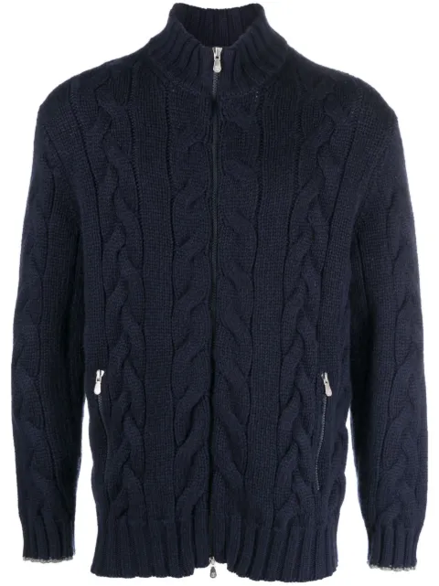Brunello Cucinelli cable-knit zipped cardigan