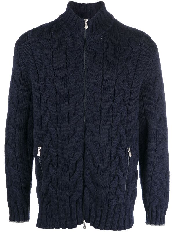 Navy cable knit on sale cardigan