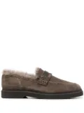 Brunello Cucinelli shearling-lined suede loafers - Brown