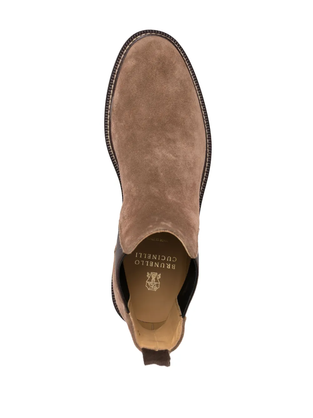 Brunello Cucinelli Men's Suede Leather Chelsea Boots In Brown