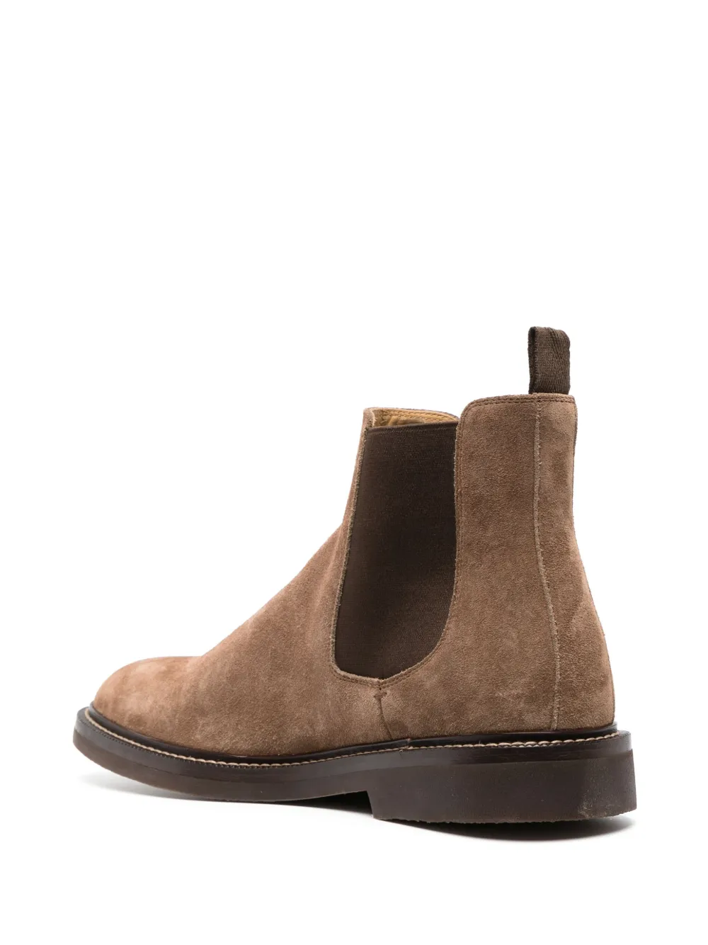Brunello Cucinelli Men's Suede Leather Chelsea Boots In Brown