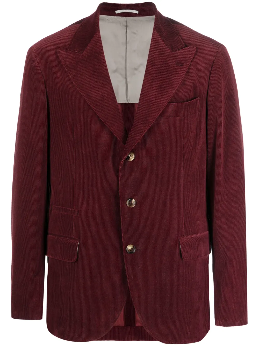 Brunello Cucinelli single-breasted corduroy blazer | Red | Image 1