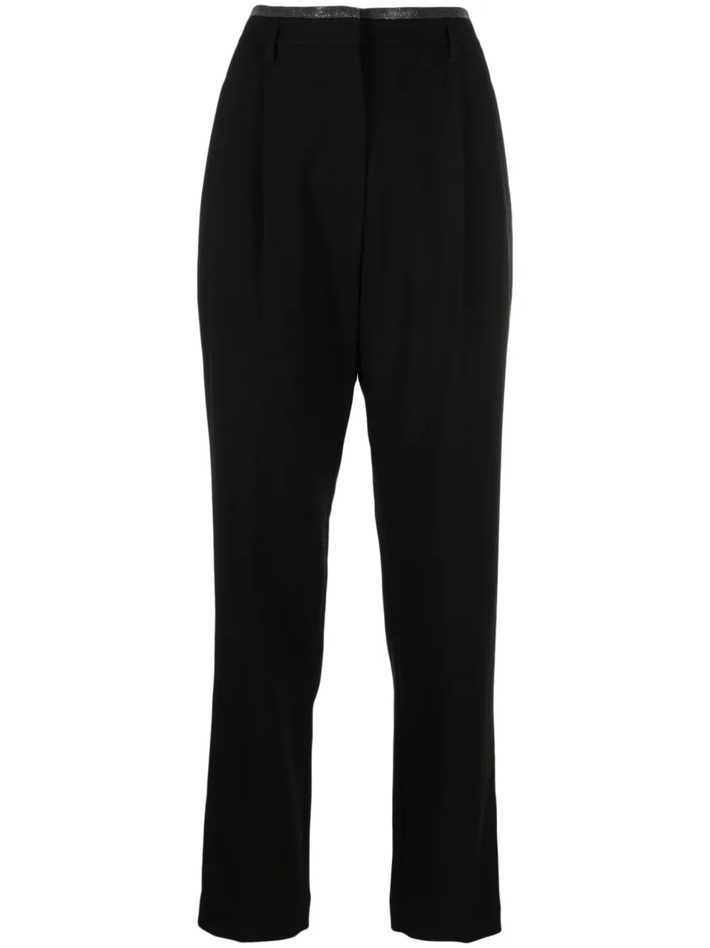 Brunello Cucinelli 压褶西裤 | 黑色 | Image 1