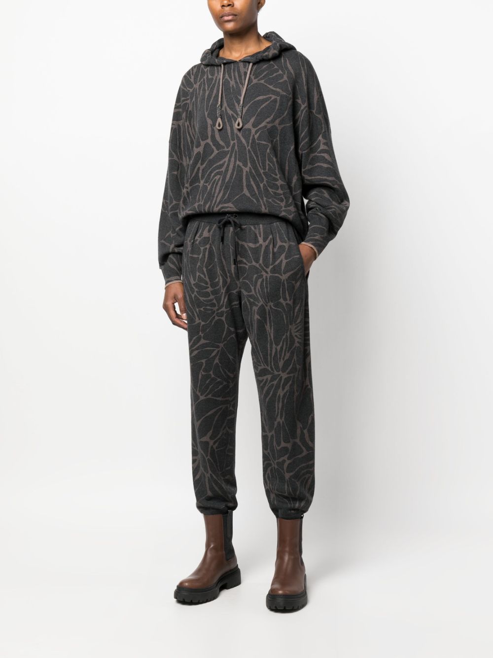 Brunello Cucinelli Hoodie met print - Zwart