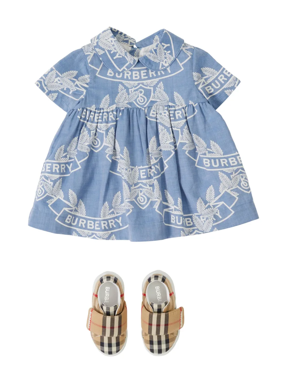 Burberry Printed Winter Dress For Baby Boy IN Blue Color main image 1