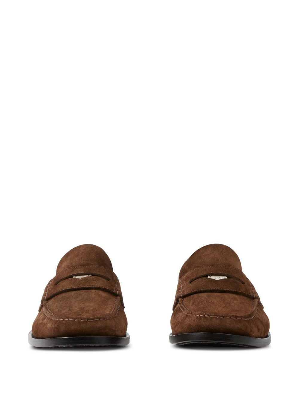 Shop Burberry Coin-detail Penny Loafers In Brown