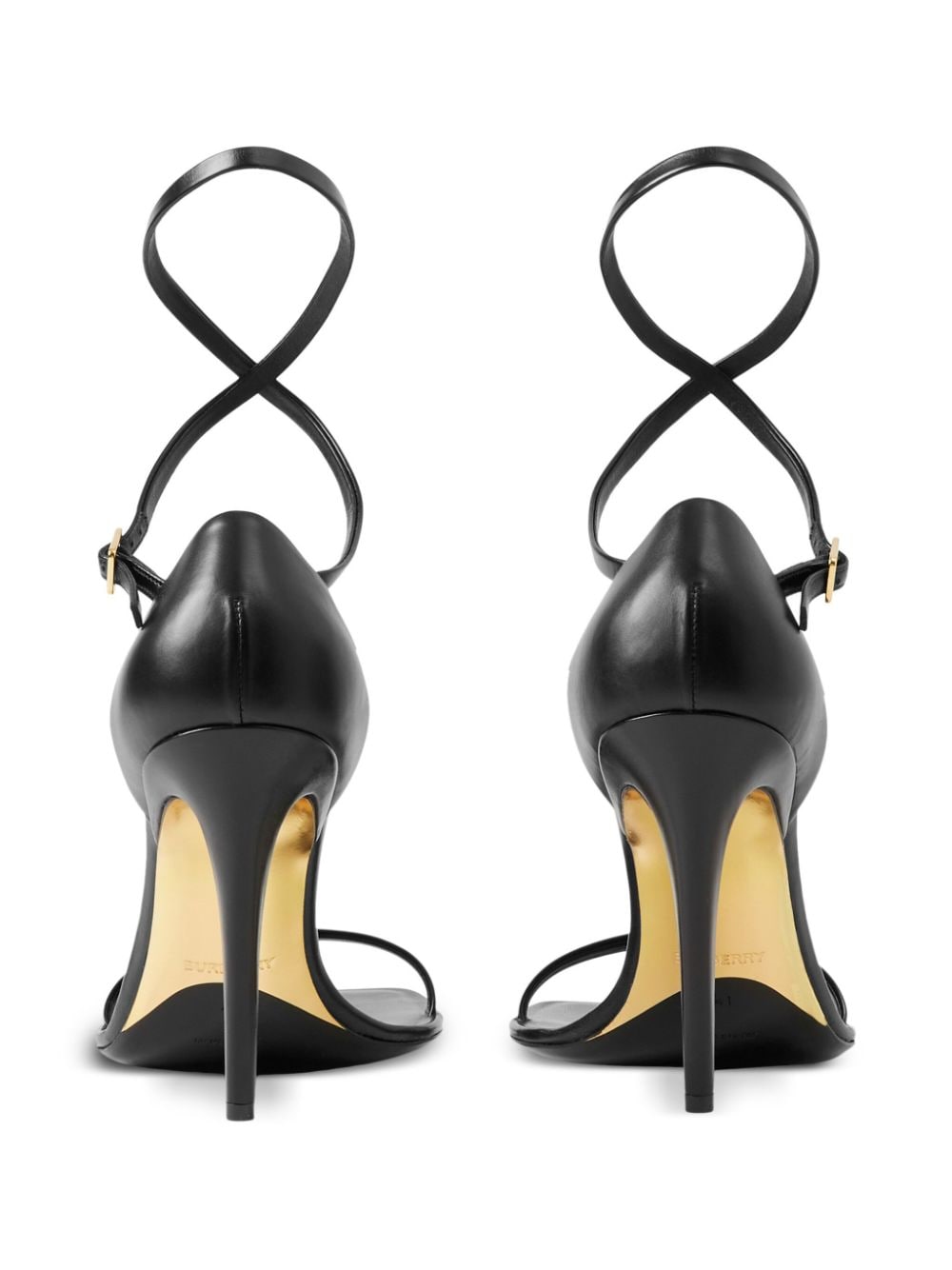 Shop Burberry 100mm Wrap-around Leather Sandals In Black