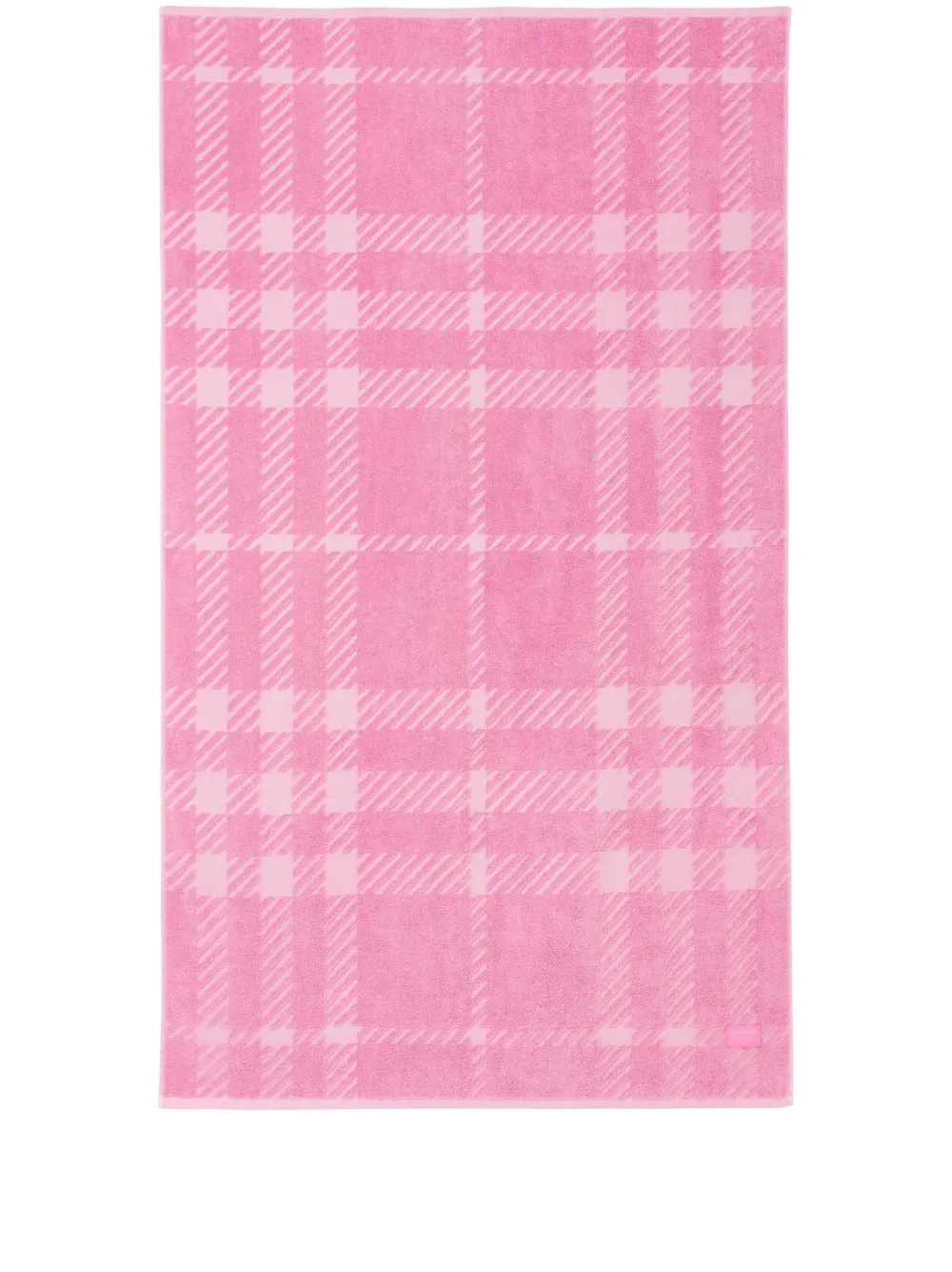 Burberry Logo-patch Check-pattern Towel In Pink