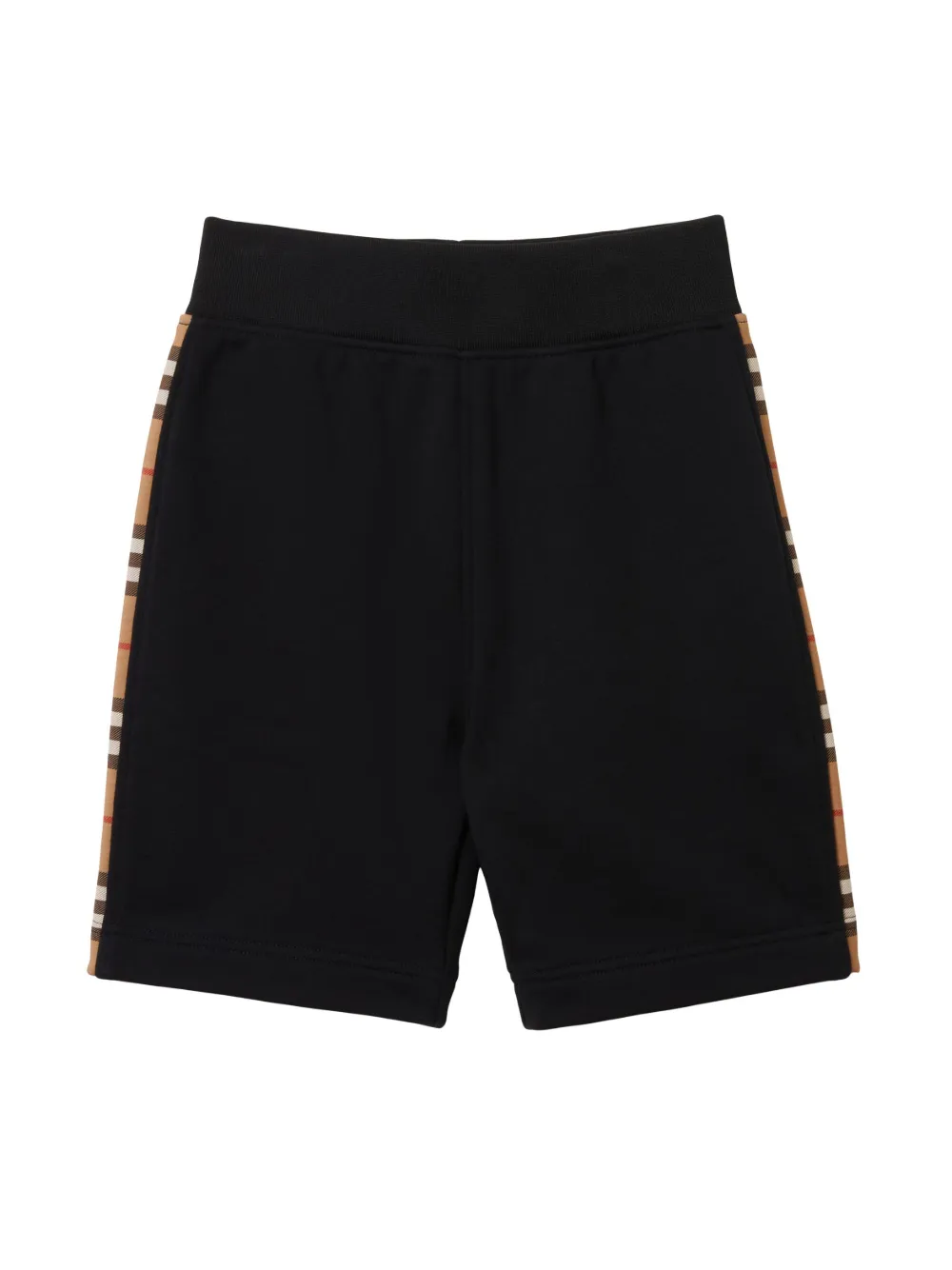 Shop Burberry Check-print Cotton Shorts In Black