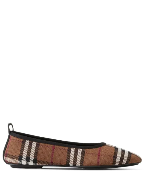 Burberry flats con cuadros estampados 
