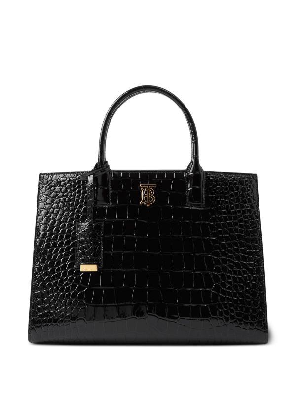Burberry Women's Leather Frances Tote Bag - Black - Totes
