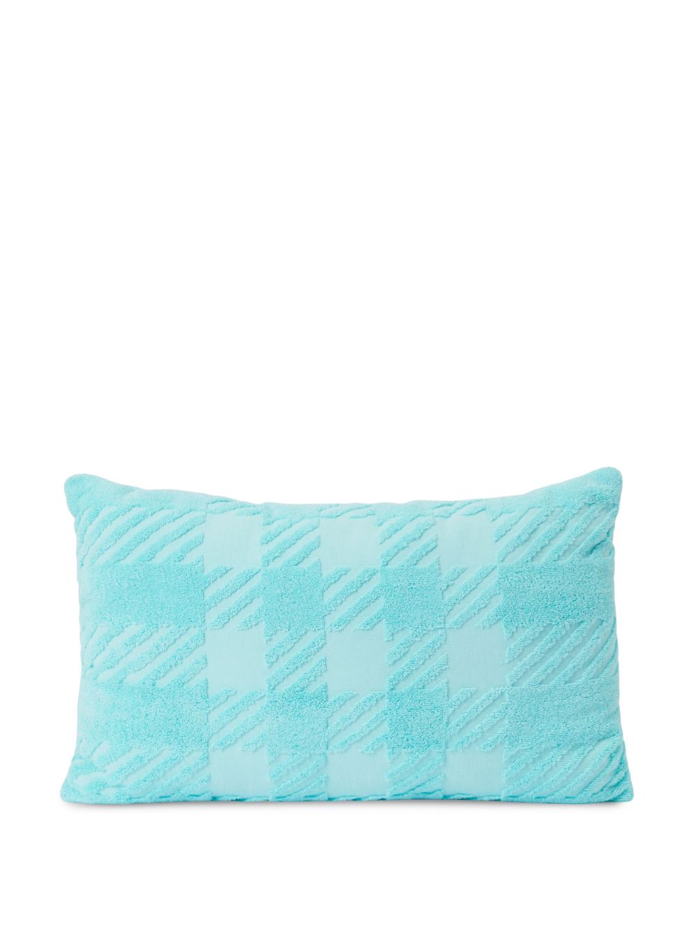 Burberry logo-patch check-pattern cushion - Blauw