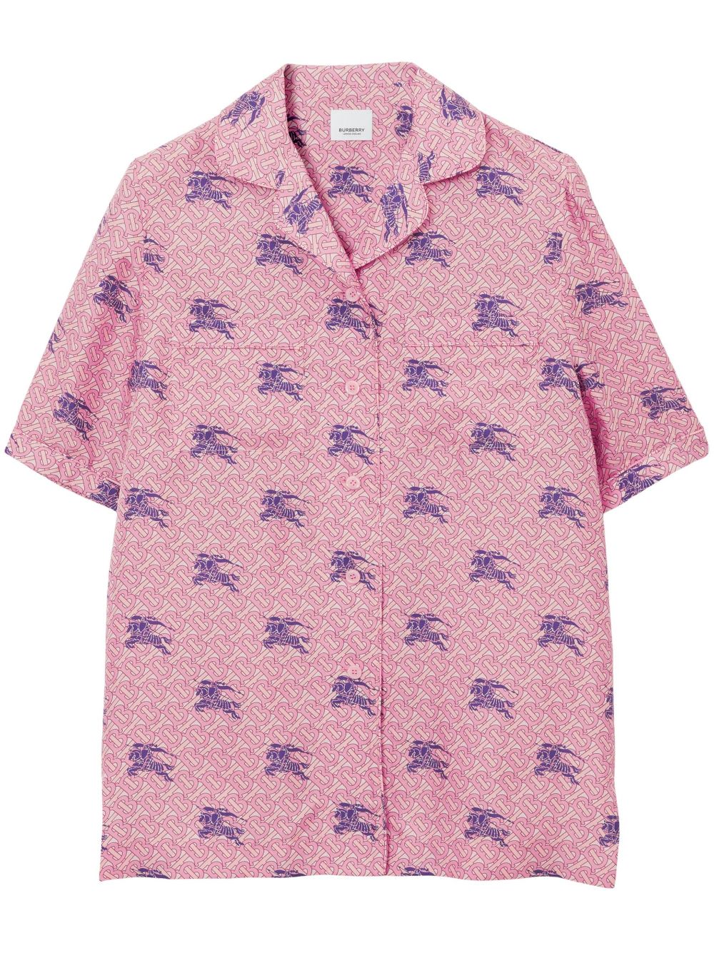 Burberry Equestrian Knight Short-sleeve Shirt In Pink