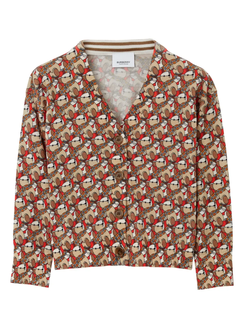 Thomas Bear print cotton cardigan