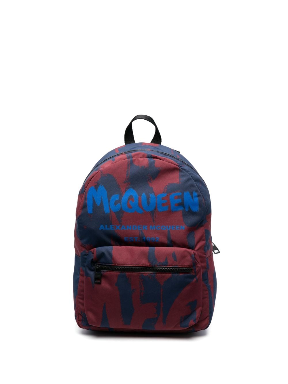 Alexander McQueen graffiti logo-print backpack - Blue