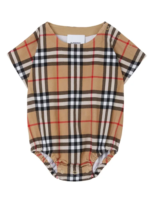 Burberry Kids Vintage Check Babygrow Set - Farfetch