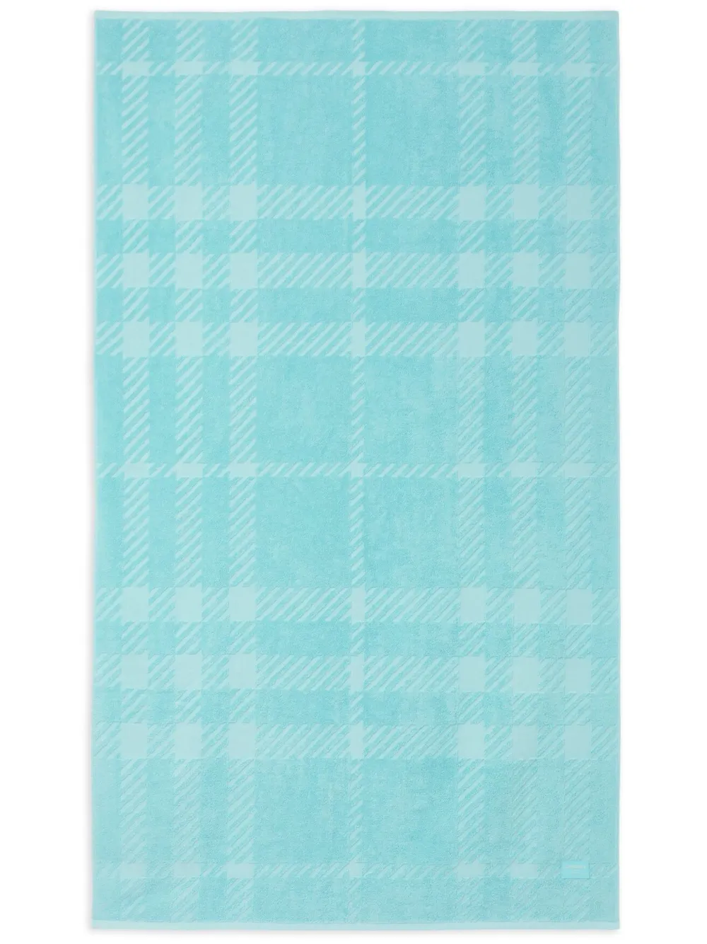 Burberry Logo-patch Check-pattern Towel In Blue