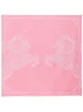 Burberry Equestrian Knight silk scarf - Pink