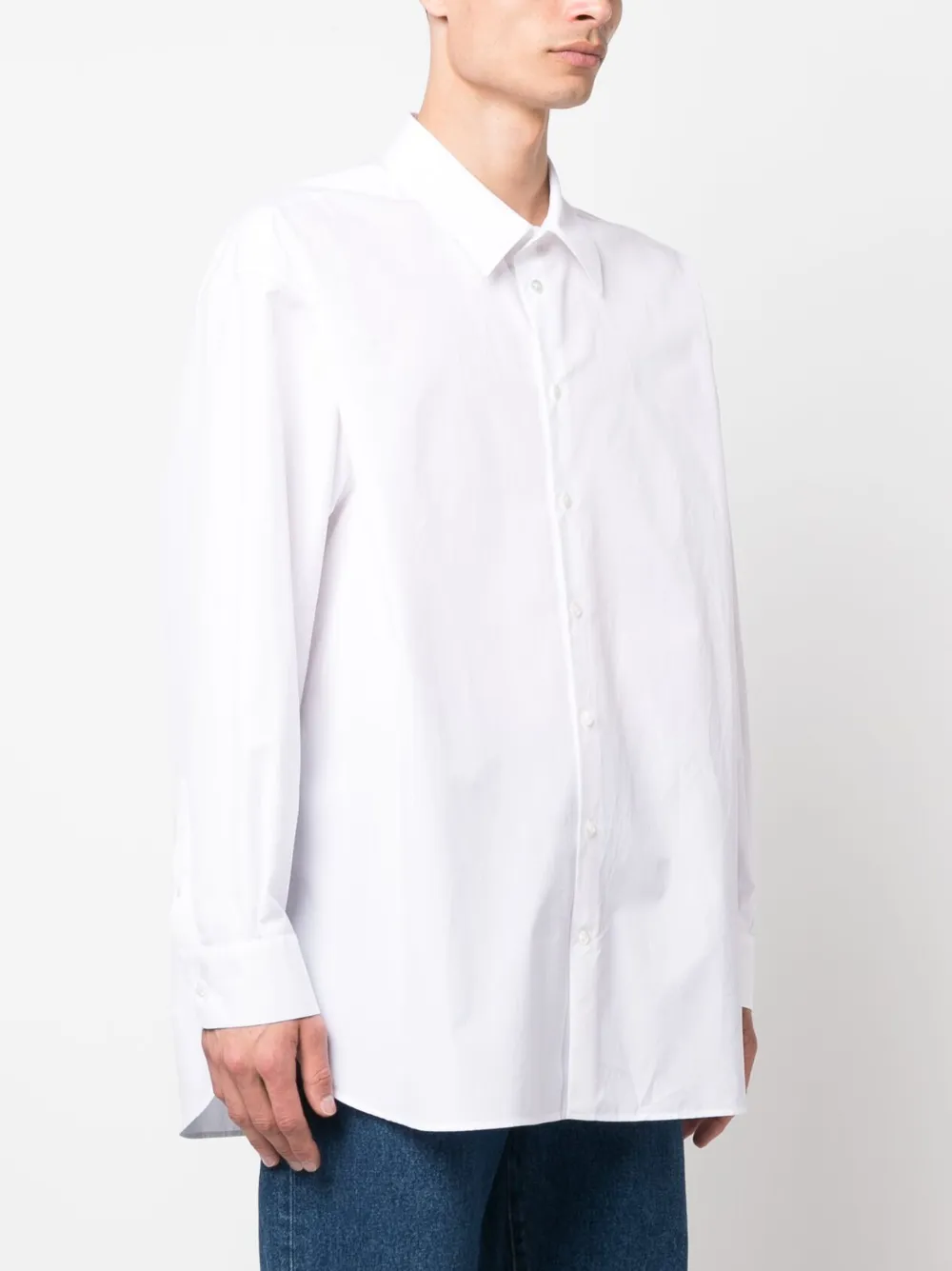 Shop The Row Lukre Long-sleeve Cotton Shirt In White