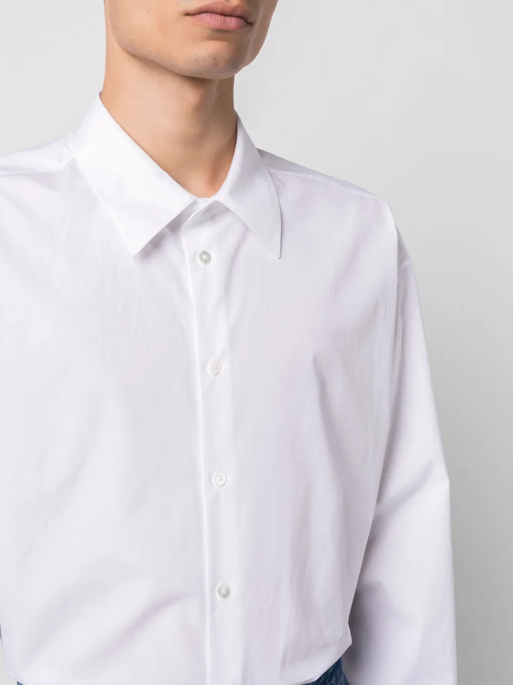 Shop The Row Lukre Long-sleeve Cotton Shirt In White