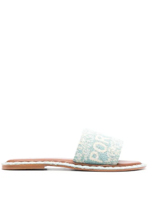 DE SIENA Women Saint Tropez Beads Off-White Slip On Sandals