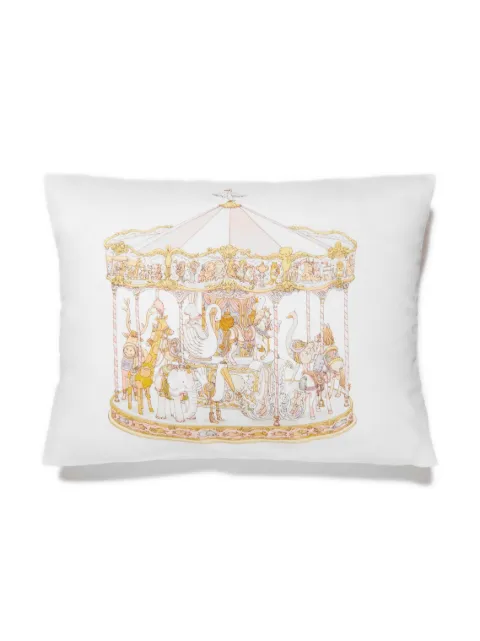 Atelier Choux Carousel-print satin cushion