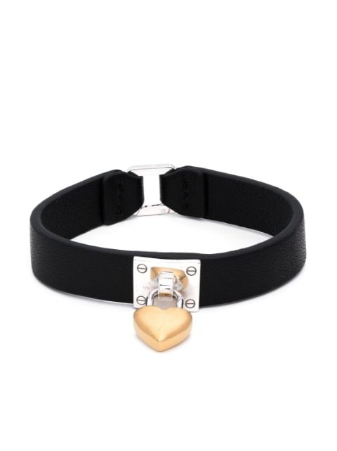 AMBUSH heart-padlock leather bracelet