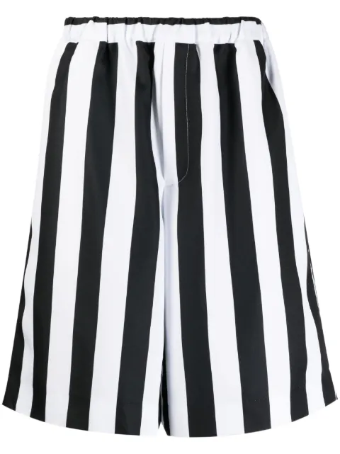 Black Comme Des Garçons striped-print knee-length shorts 