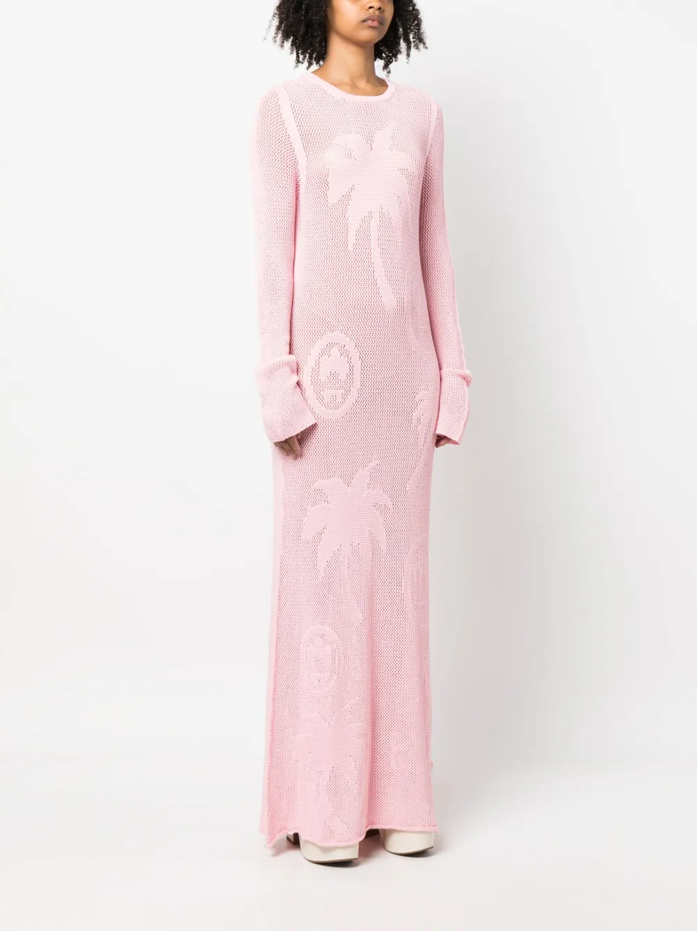  Barrow Open-knit Maxi Dress - Pink 