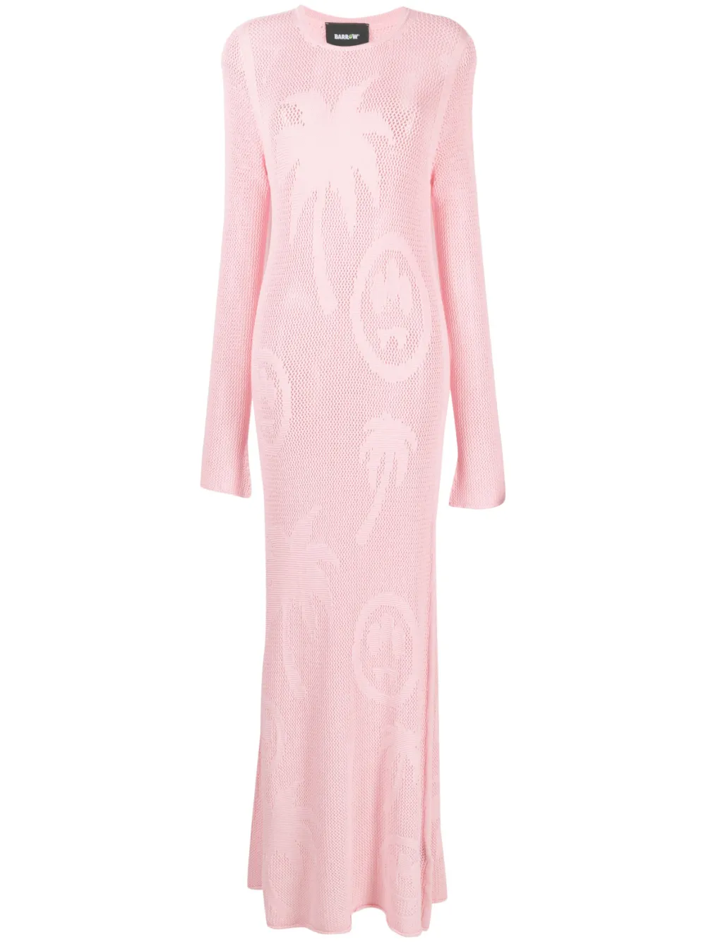 Barrow Open-knit Maxi Dress In Pink