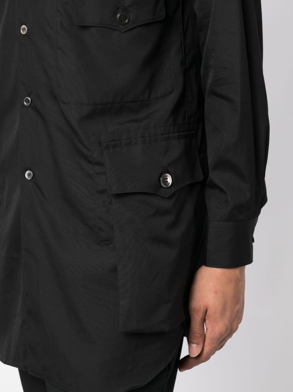 Black Comme Des Garcons three-pocket cotton shirt Women