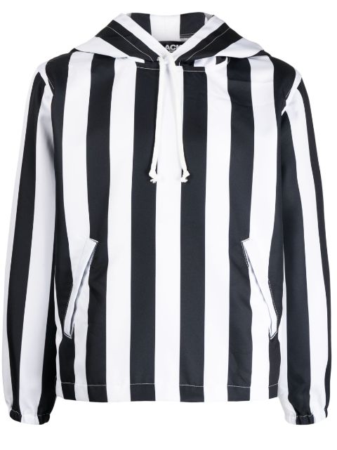 Black Comme Des Garçons striped long-sleeved hoodie