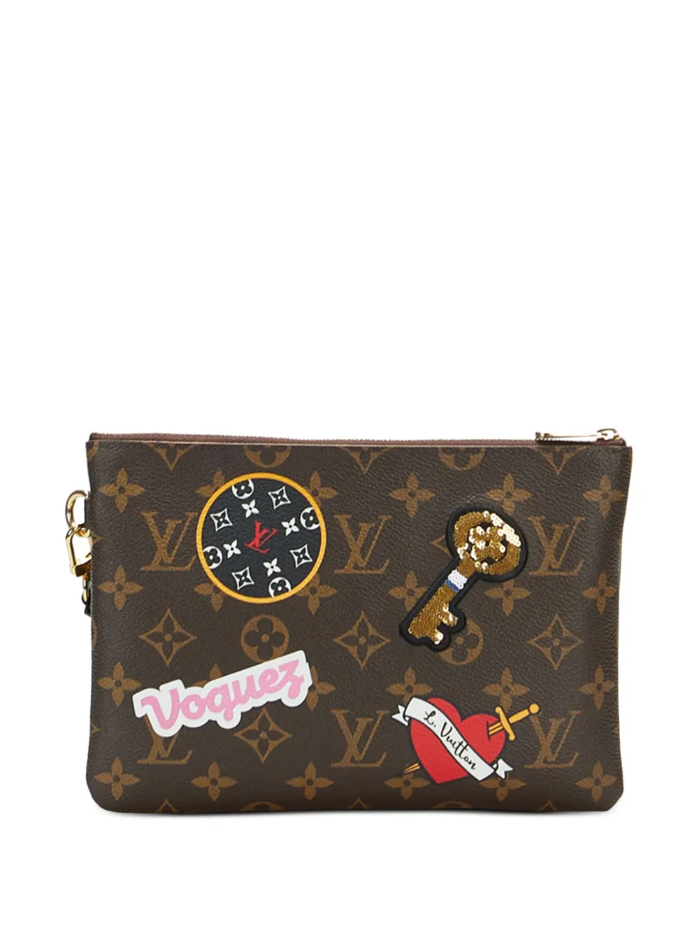 Louis Vuitton 2018 pre-owned Monogram Patches City clutch - Bruin