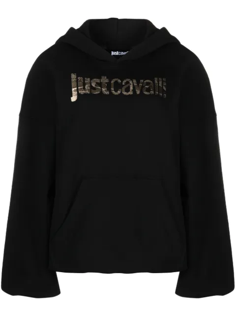 Just Cavalli logo-print cotton hoodie