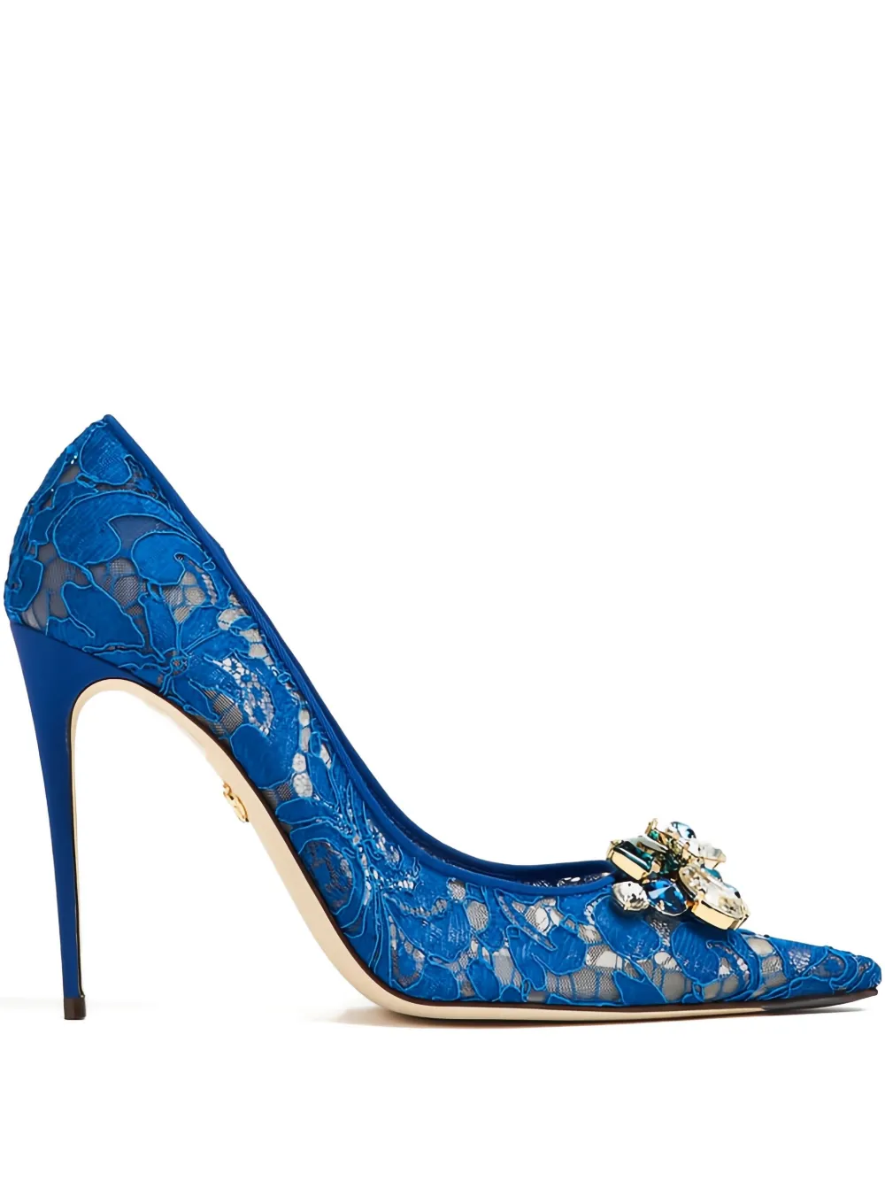 Dolce & Gabbana 105 Mm Rainbow Lace Jewel-embellished Pumps In Blue