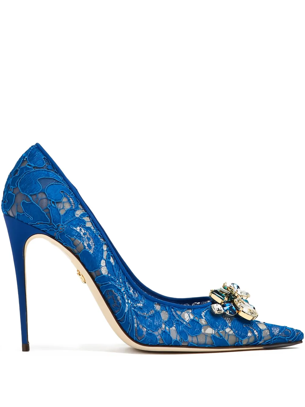 Dolce & Gabbana 105 mm Rainbow pumps verfraaid met kristallen en kant Blauw