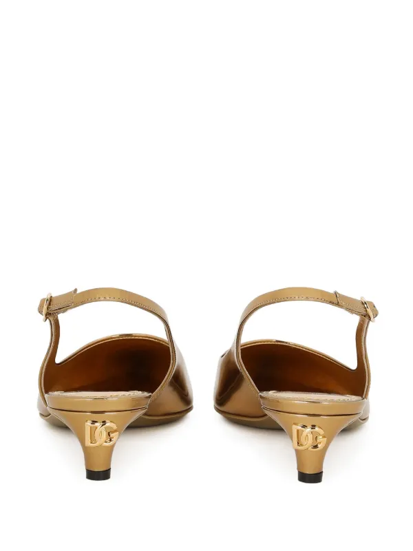 【関税＆送料込み】Dolce & Gabbana Lollo Leather Pumps DOLCE&GABBANA Lollo embellished leather slingback pumps