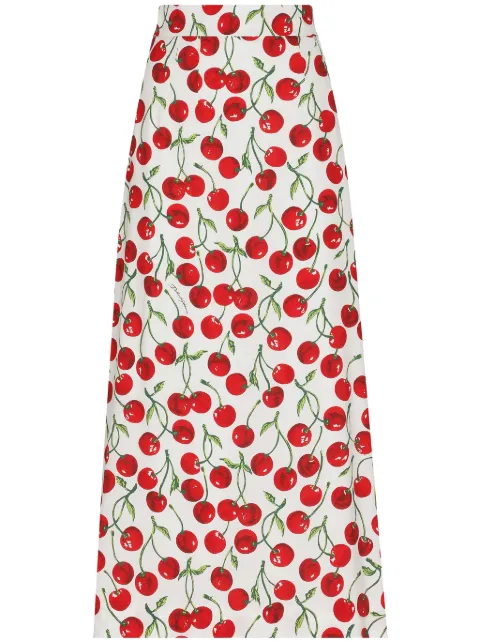 Dolce & Gabbana falda acampanada con frutas estampadas